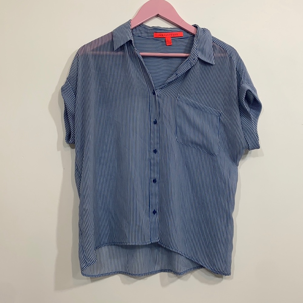 Mango striped sheer blouse